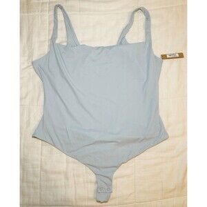 SKIMS‎ Fits Everybody Square Neck Thong Bodysuit Sky Blue SIZE 4X NWT
